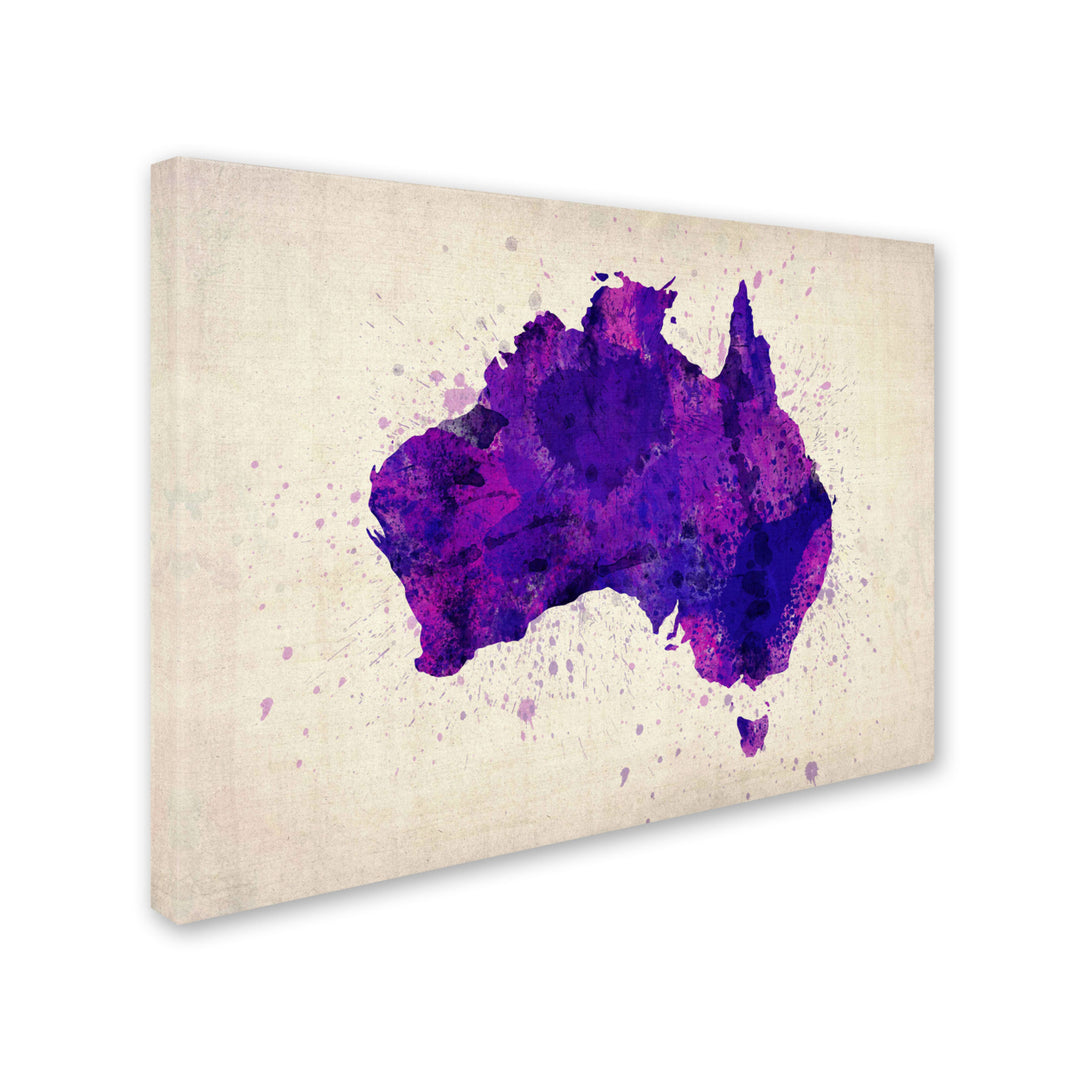 Michael Tompsett Australia Paint Splashes Map Canvas Art 16 x 24 Image 2