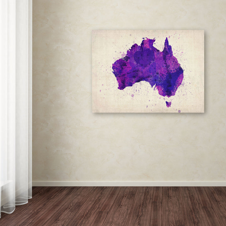 Michael Tompsett Australia Paint Splashes Map Canvas Art 16 x 24 Image 3