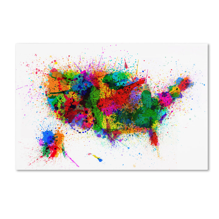 Michael Tompsett US Paint Splashes Canvas Art 16 x 24 Image 1