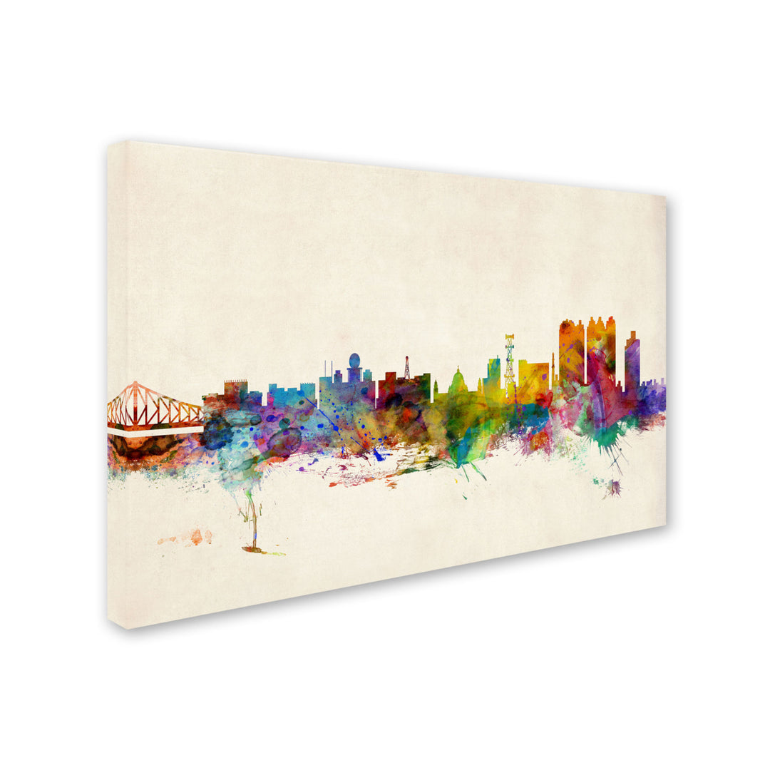 Michael Tompsett Calcutta Watercolor Skyline Canvas Art 16 x 24 Image 2