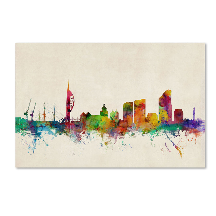 Michael Tompsett Portsmouth England Skyline Canvas Art 16 x 24 Image 1