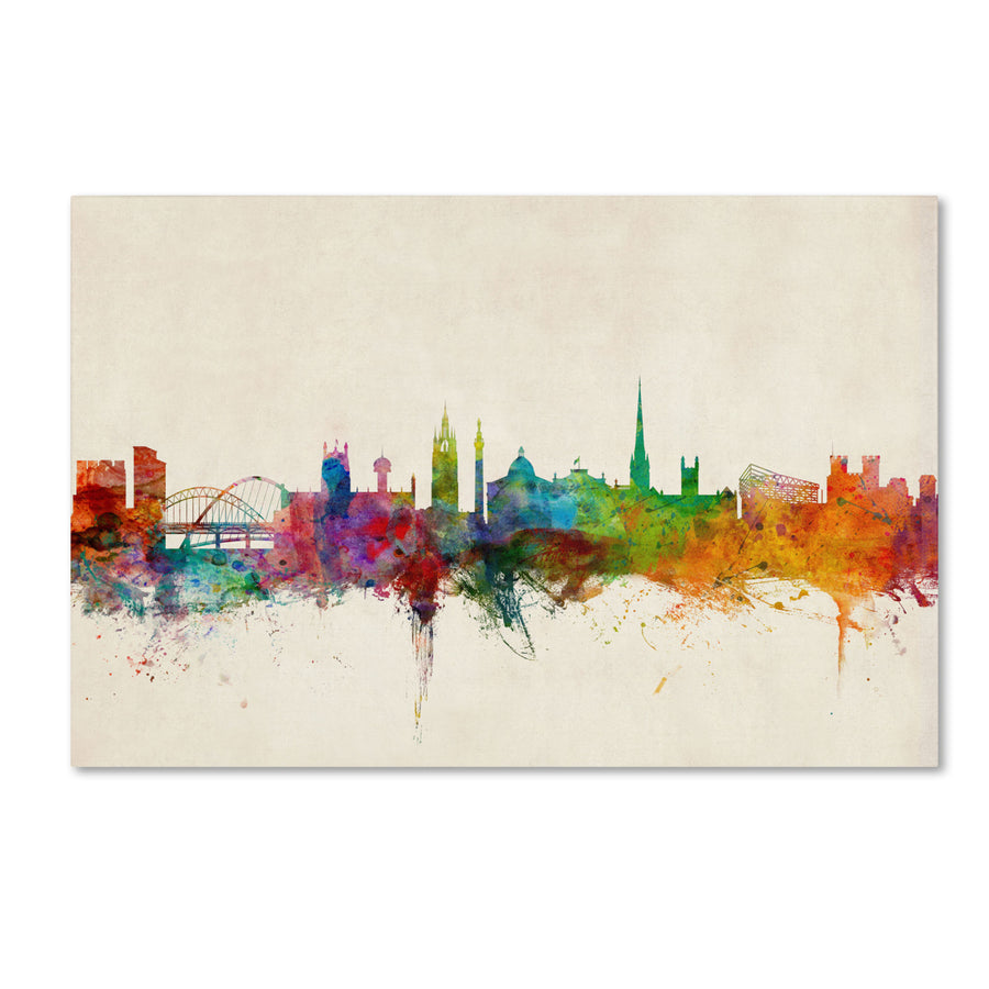 Michael Tompsett Newcastle England Skyline Canvas Art 16 x 24 Image 1