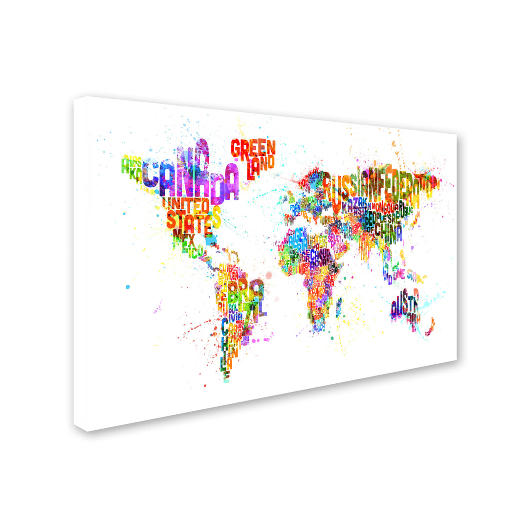 Michael Tompsett Text Map of the World III Canvas Art 16 x 24 Image 2