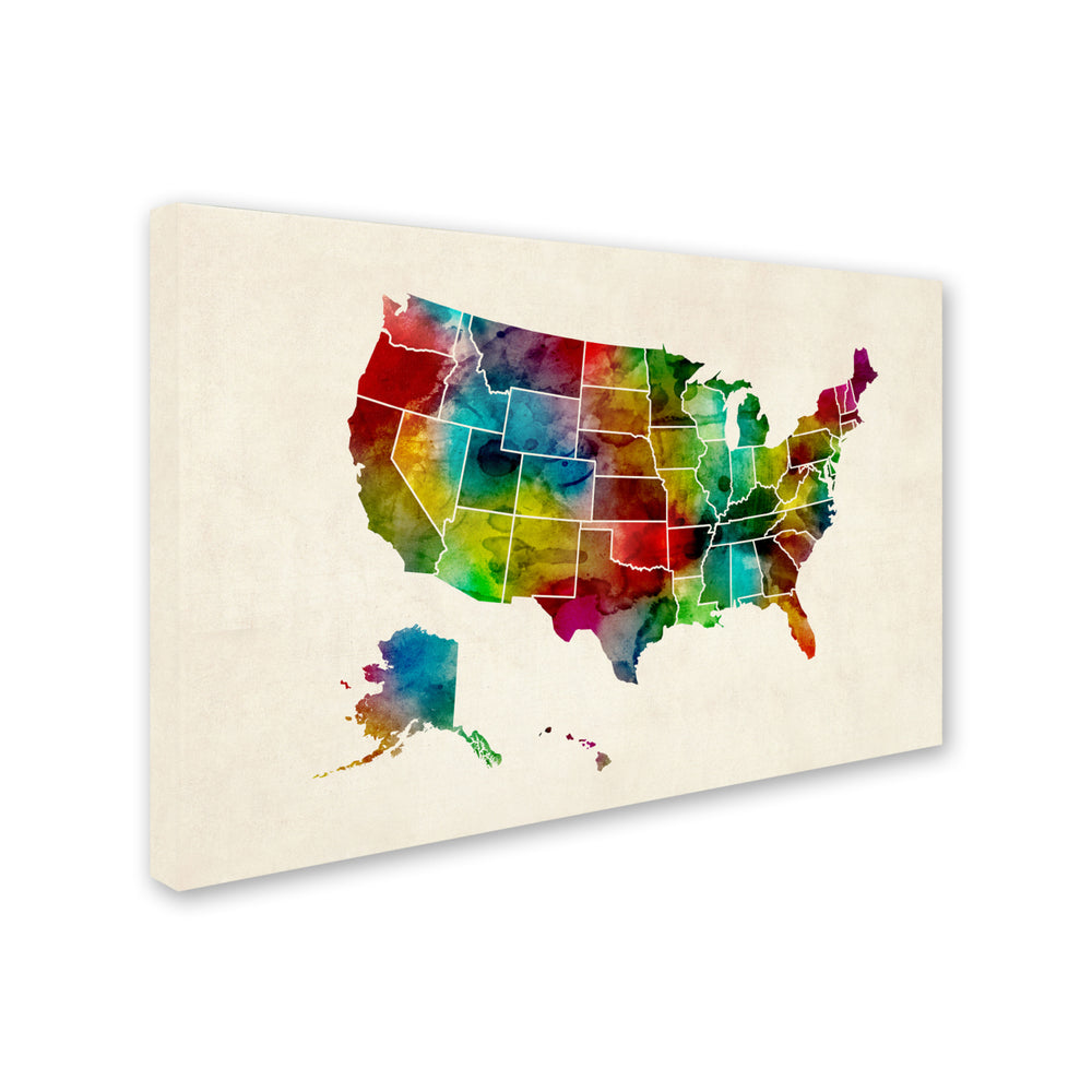 Michael Tompsett United States Watercolor Map 2 Canvas Art 16 x 24 Image 2