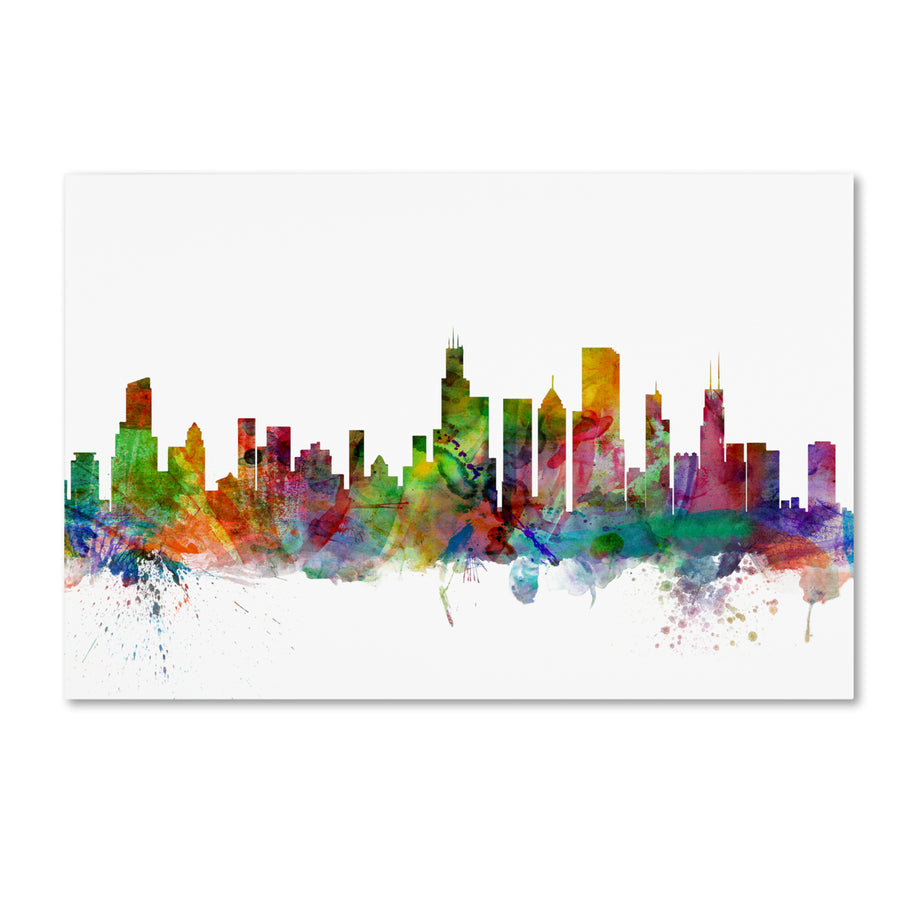 Michael Tompsett Chicago Illinois Skyline Canvas Art 16 x 24 Image 1