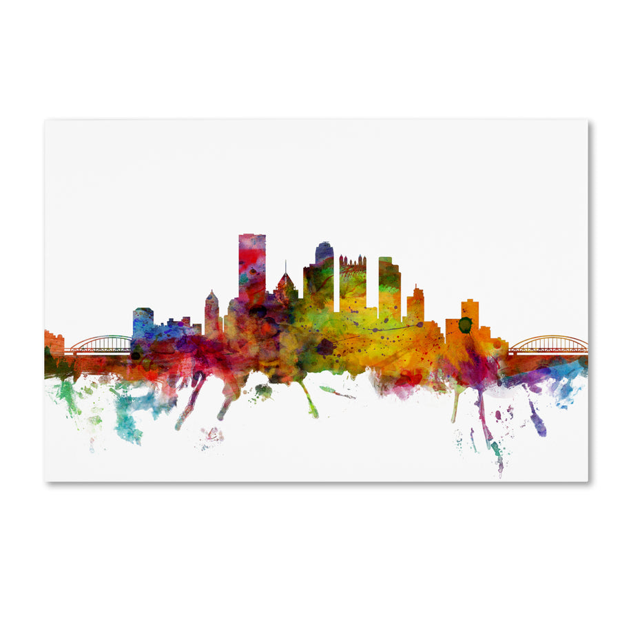 Michael Tompsett Pittsburgh Pennsylvania Skyline Canvas Art 16 x 24 Image 1