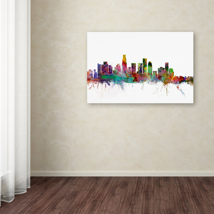 Michael Tompsett Los Angeles California Skyline Canvas Art 16 x 24 Image 3
