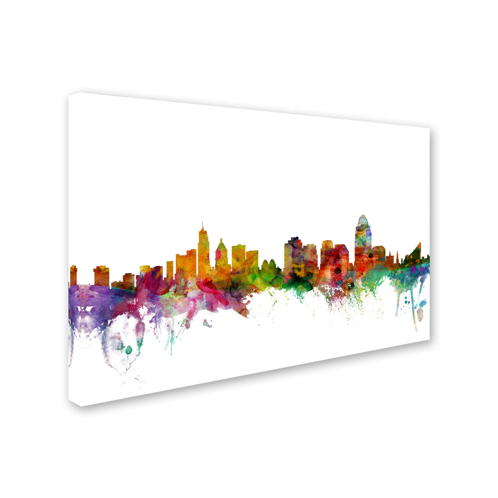 Michael Tompsett Cincinnati Ohio Skyline Canvas Art 16 x 24 Image 2