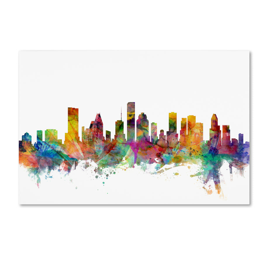 Michael Tompsett Houston Texas Skyline Canvas Art 16 x 24 Image 1