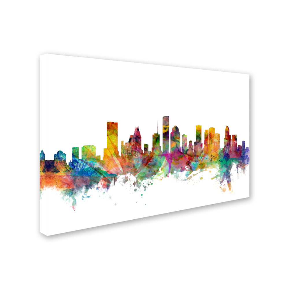 Michael Tompsett Houston Texas Skyline Canvas Art 16 x 24 Image 2
