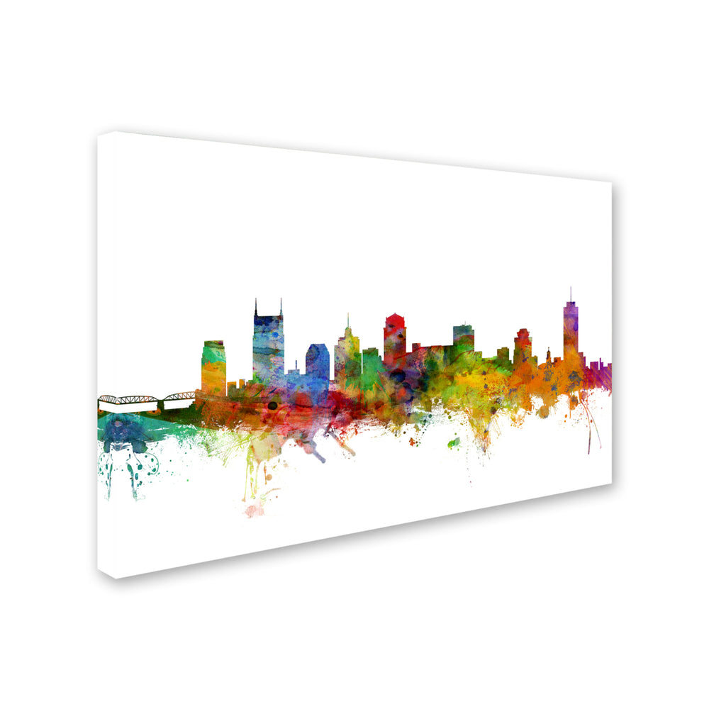 Michael Tompsett Nashville Tennessee Skyline Canvas Art 16 x 24 Image 2