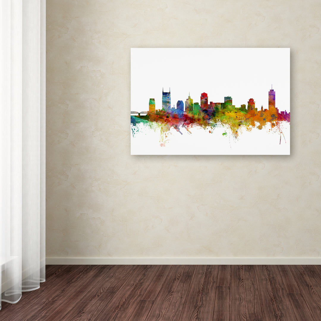 Michael Tompsett Nashville Tennessee Skyline Canvas Art 16 x 24 Image 3