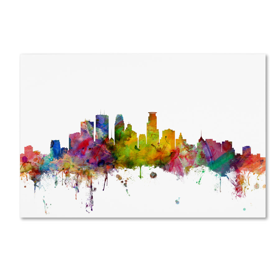 Michael Tompsett Minneapolis Minnesota Skyline Canvas Art 16 x 24 Image 1