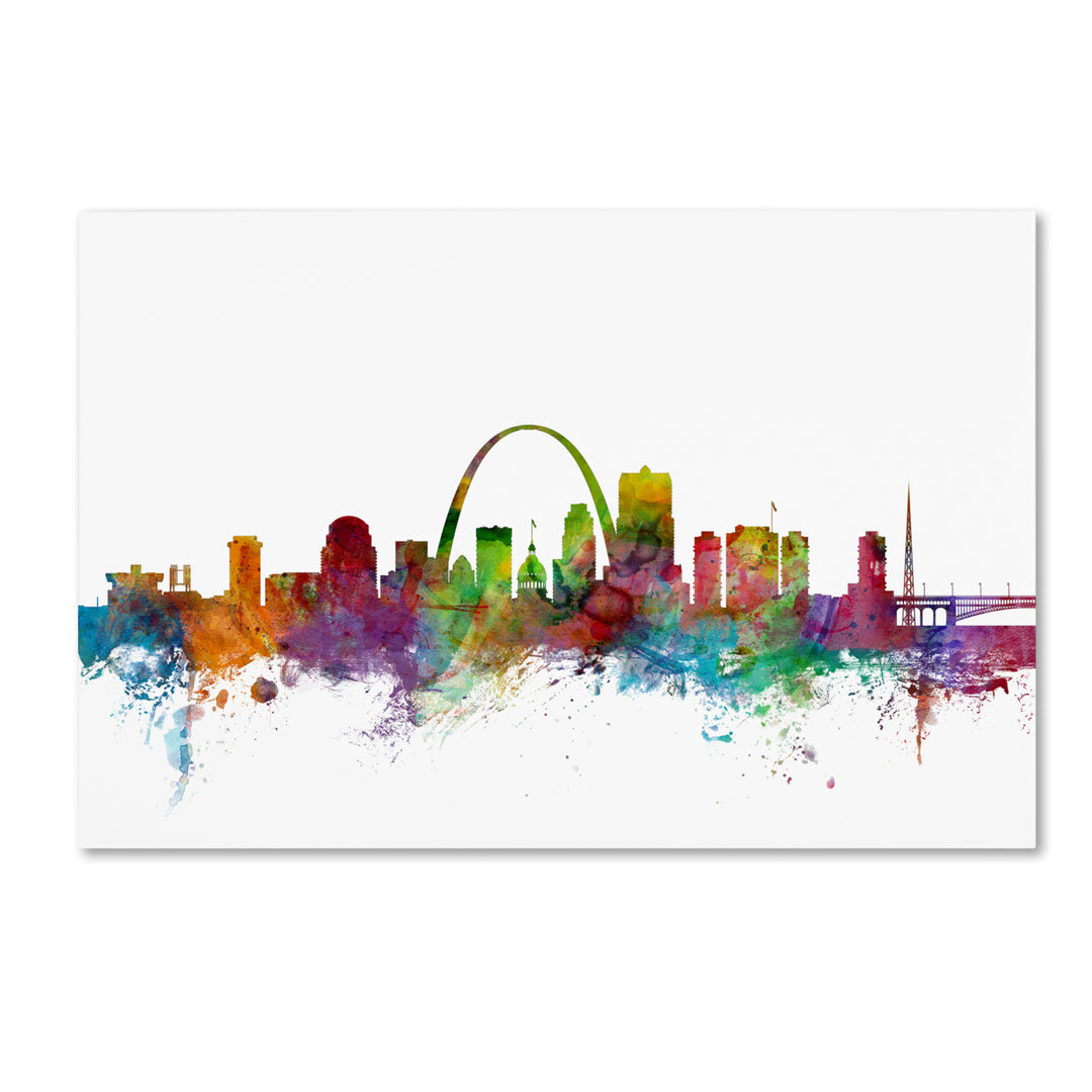 Michael Tompsett St. Louis Missouri Skyline Canvas Art 16 x 24 Image 1