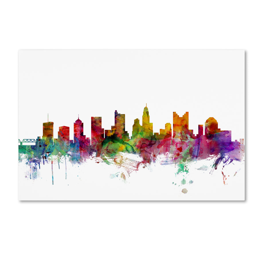 Michael Tompsett Columbus Ohio Skyline Canvas Art 16 x 24 Image 1