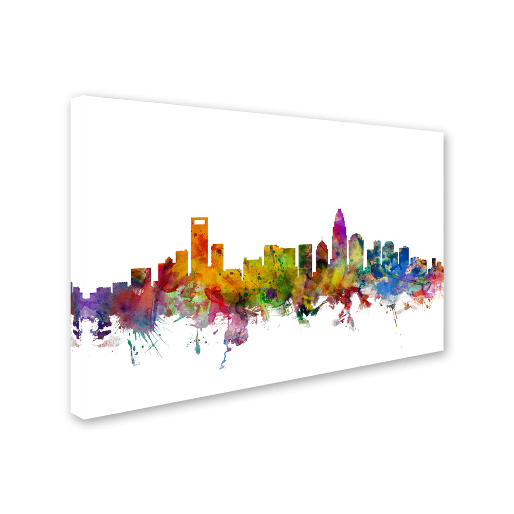 Michael Tompsett Charlotte North Carolina Skyline Canvas Art 16 x 24 Image 2