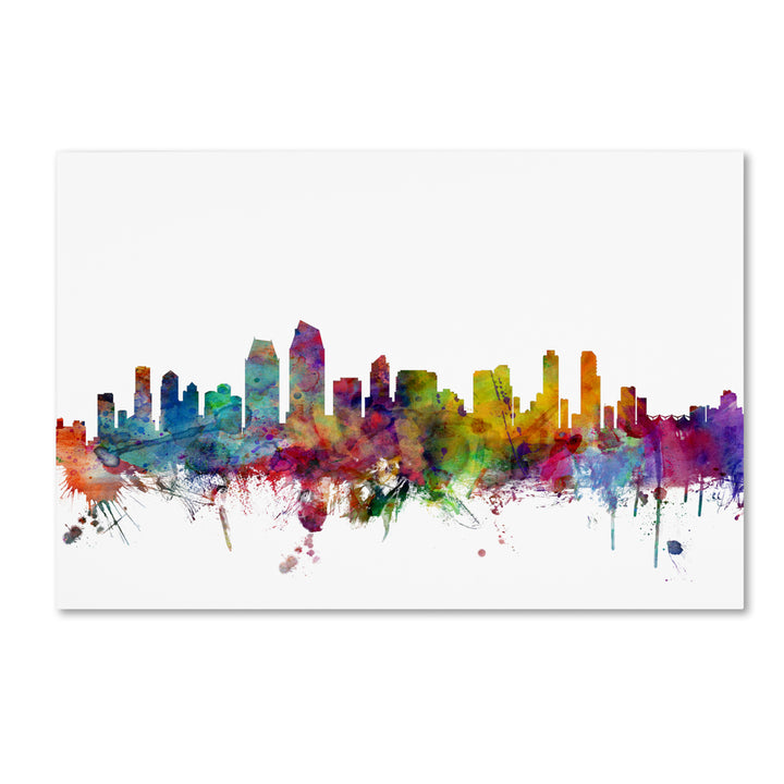 Michael Tompsett San Diego California Skyline Canvas Art 16 x 24 Image 1