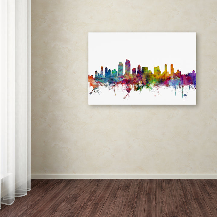 Michael Tompsett San Diego California Skyline Canvas Art 16 x 24 Image 3