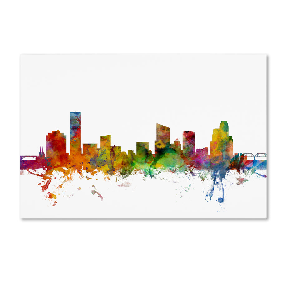 Michael Tompsett Grand Rapids Michigan Skyline Canvas Art 16 x 24 Image 1