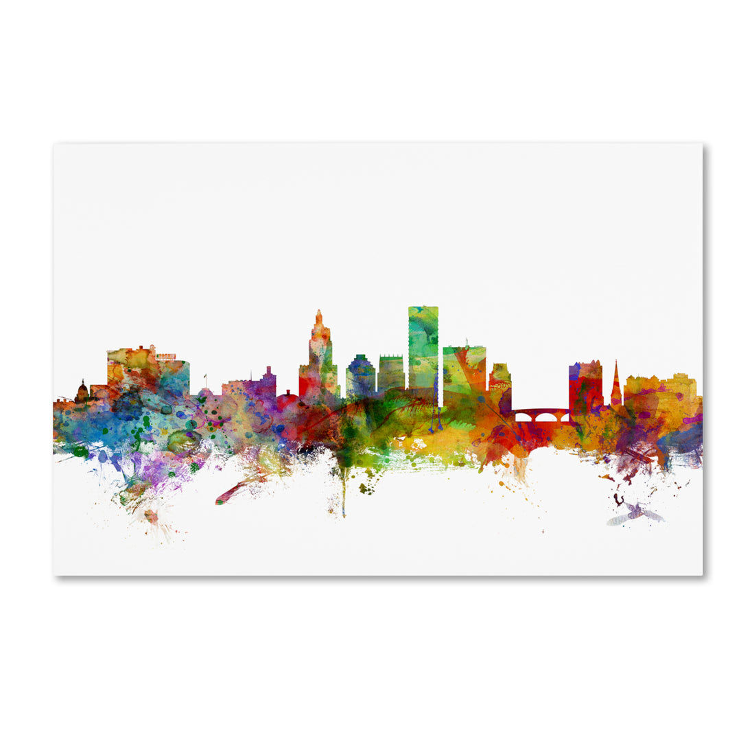 Michael Tompsett Providence Rhode Island Skyline Canvas Art 16 x 24 Image 1