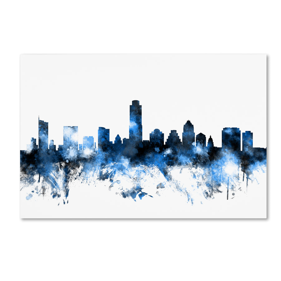 Michael Tompsett Austin Texas Skyline II Canvas Art 16 x 24 Image 1