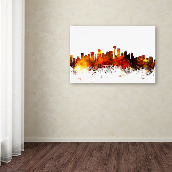 Michael Tompsett Seattle Washington Skyline III Canvas Art 16 x 24 Image 3