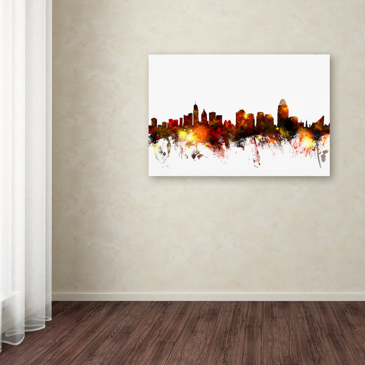 Michael Tompsett Cincinnati Ohio Skyline III Canvas Art 16 x 24 Image 3
