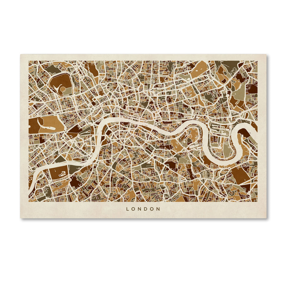 Michael Tompsett London England Street Map 2 Canvas Art 16 x 24 Image 1