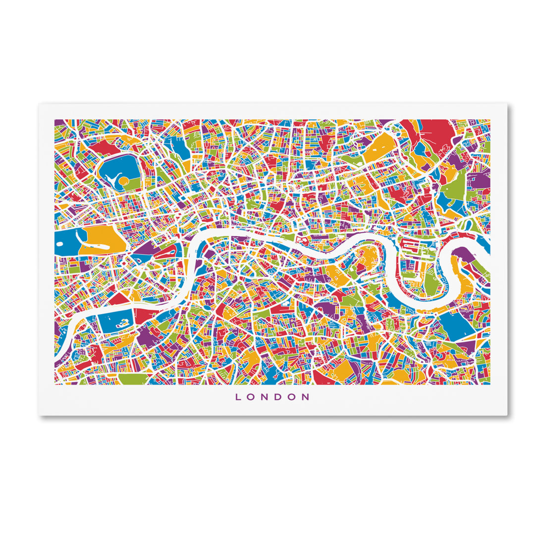 Michael Tompsett London England Street Map Canvas Art 16 x 24 Image 1