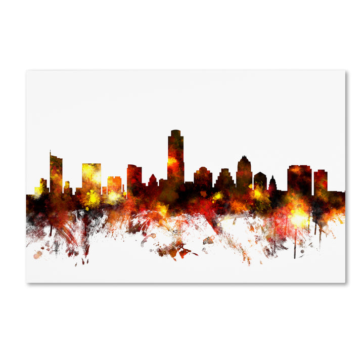 Michael Tompsett Austin Texas Skyline III Canvas Art 16 x 24 Image 1