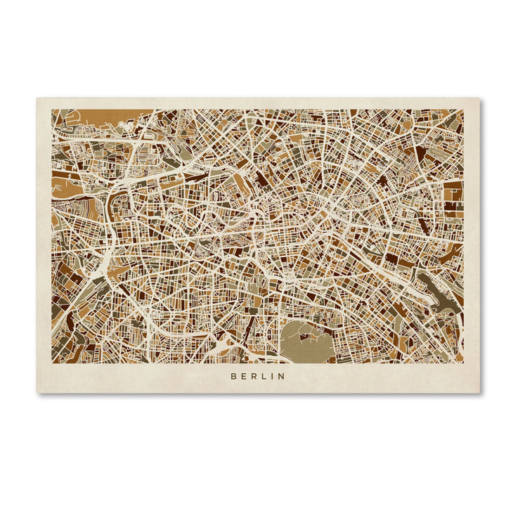 Michael Tompsett Berlin Germany Street Map Canvas Art 16 x 24 Image 1