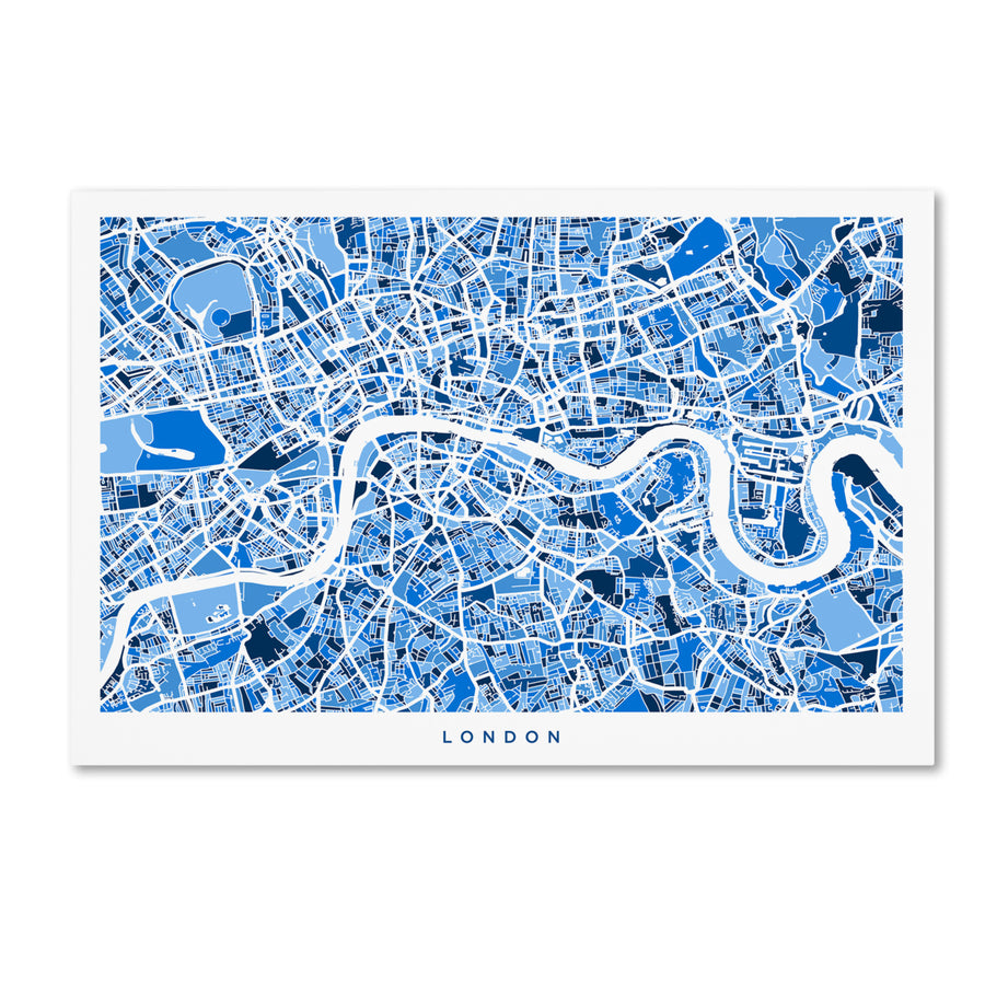 Michael Tompsett London England Street Map 3 Canvas Art 16 x 24 Image 1