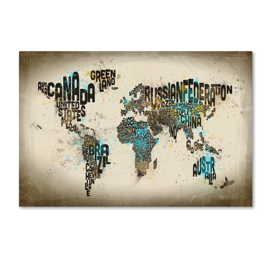 Michael Tompsett Map of the World Watercolor III Canvas Art 16 x 24 Image 1