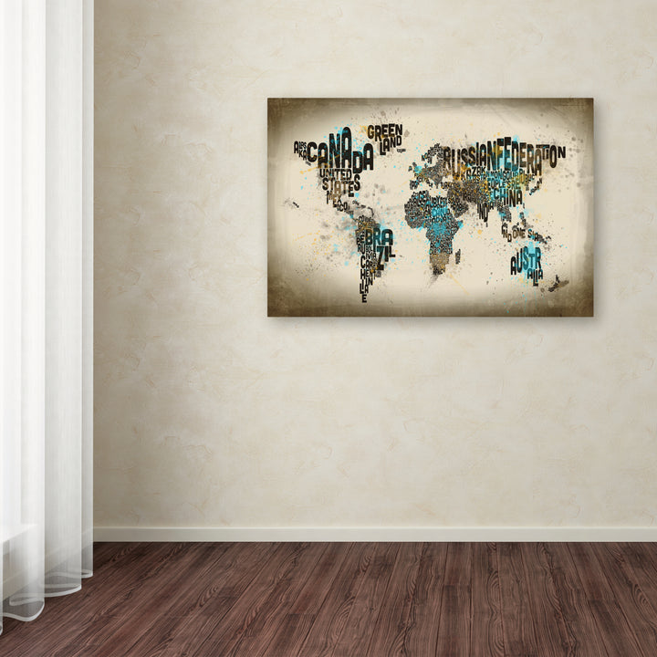 Michael Tompsett Map of the World Watercolor III Canvas Art 16 x 24 Image 3