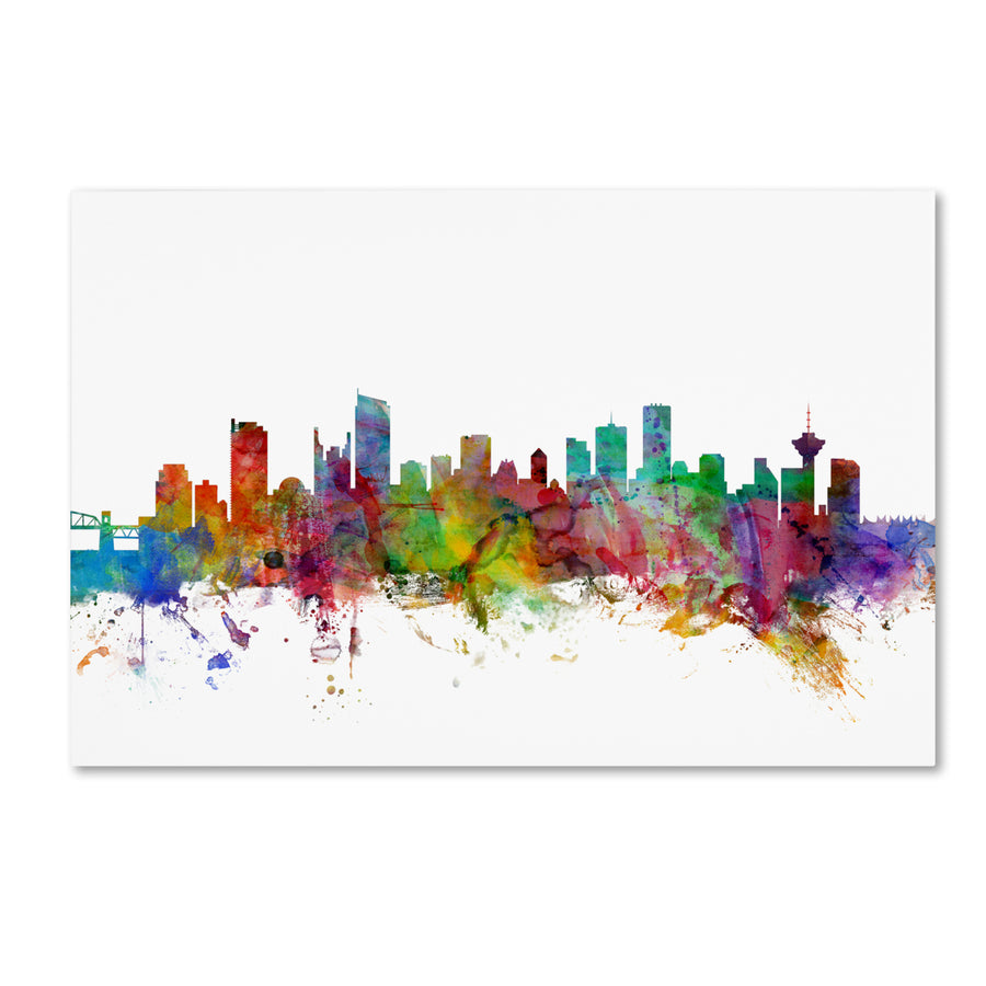 Michael Tompsett Vancouver Canada Skyline Canvas Art 16 x 24 Image 1