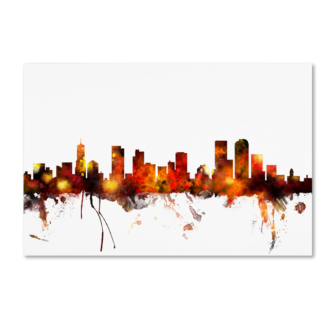 Michael Tompsett Denver Colorado Skyline II Canvas Art 16 x 24 Image 1