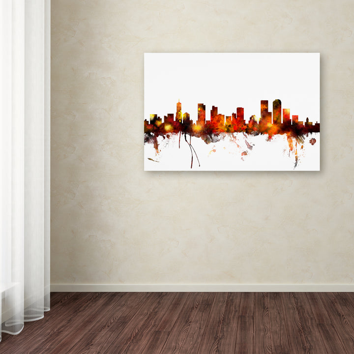 Michael Tompsett Denver Colorado Skyline II Canvas Art 16 x 24 Image 3