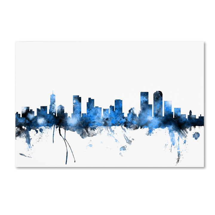 Michael Tompsett Denver Colorado Skyline III Canvas Art 16 x 24 Image 1