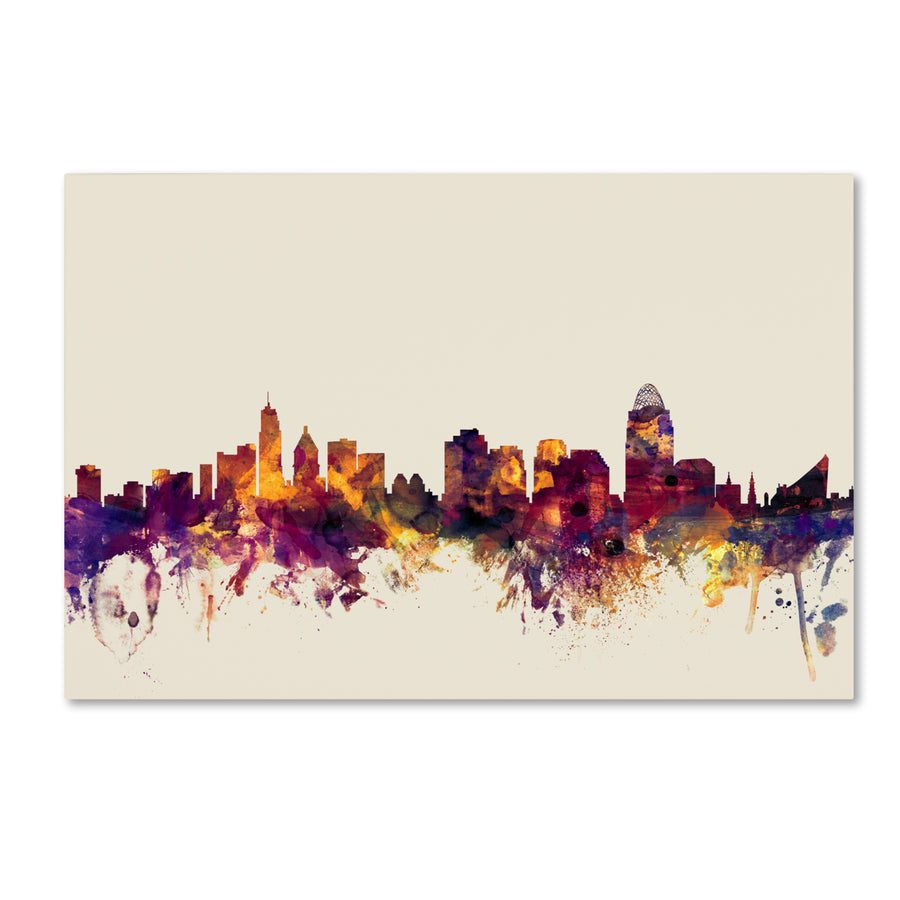 Michael Tompsett Cincinnati Ohio Skyline IV Canvas Art 16 x 24 Image 1