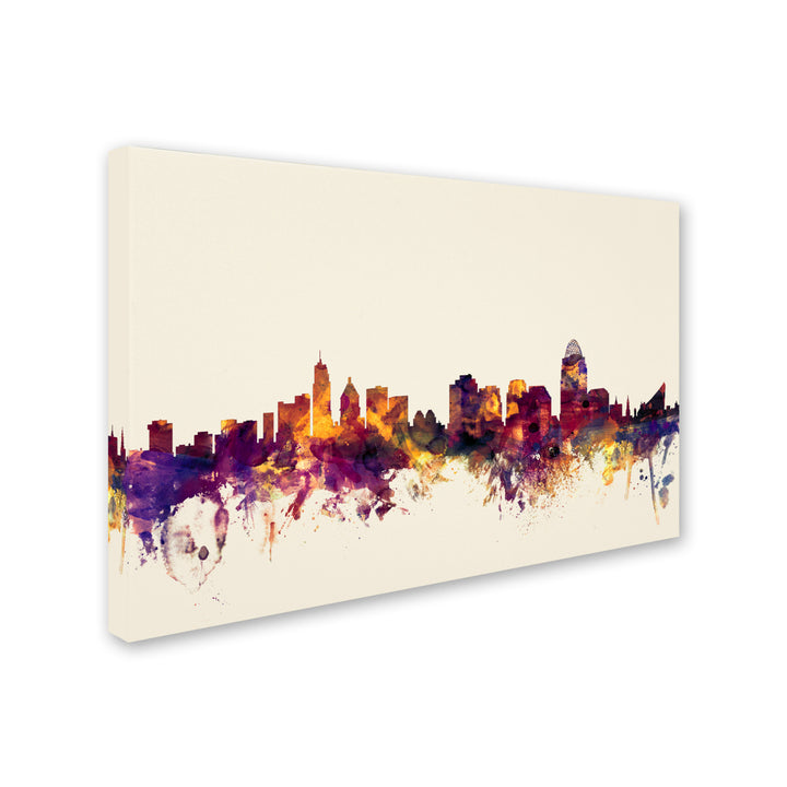 Michael Tompsett Cincinnati Ohio Skyline IV Canvas Art 16 x 24 Image 2