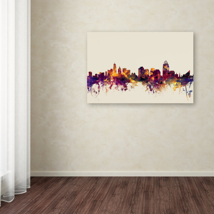 Michael Tompsett Cincinnati Ohio Skyline IV Canvas Art 16 x 24 Image 3