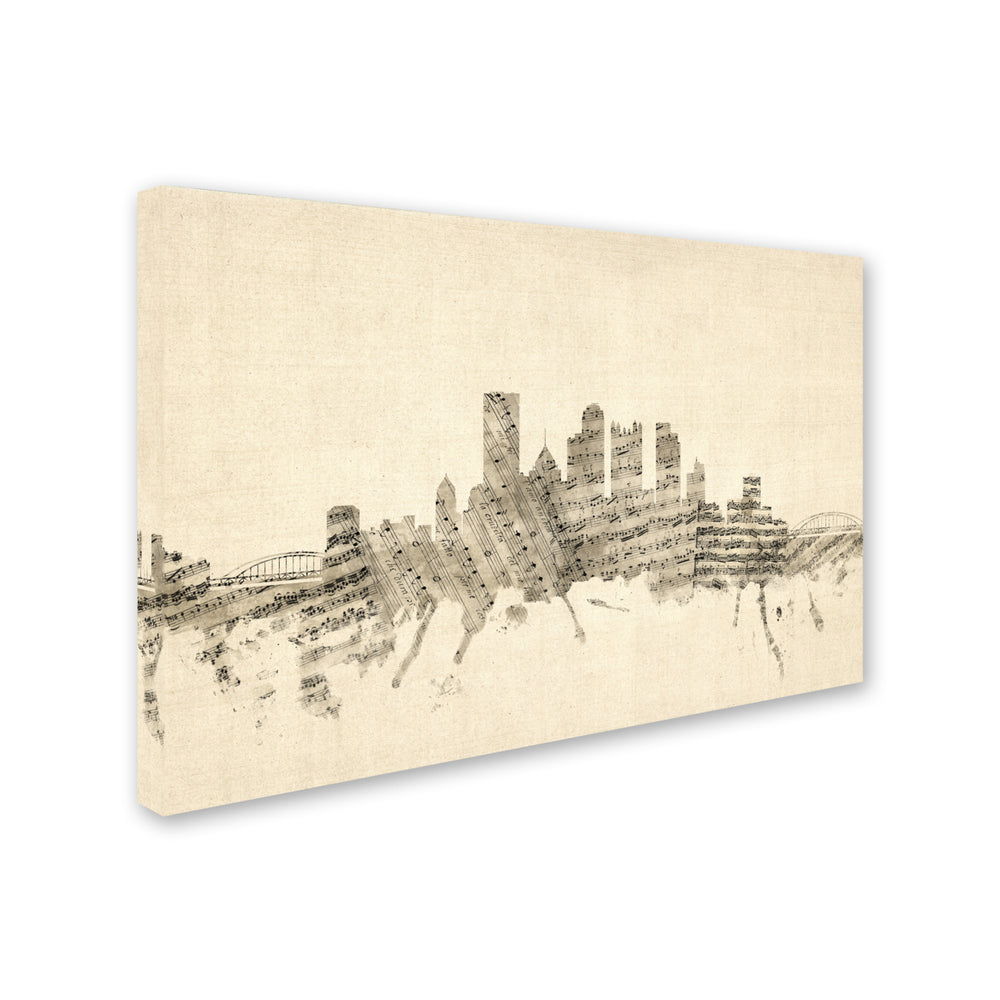 Michael Tompsett Pittsburgh Skyline Sheet Music II Canvas Art 16 x 24 Image 2