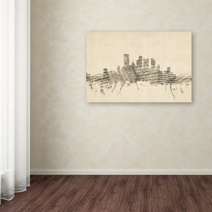 Michael Tompsett Pittsburgh Skyline Sheet Music II Canvas Art 16 x 24 Image 3