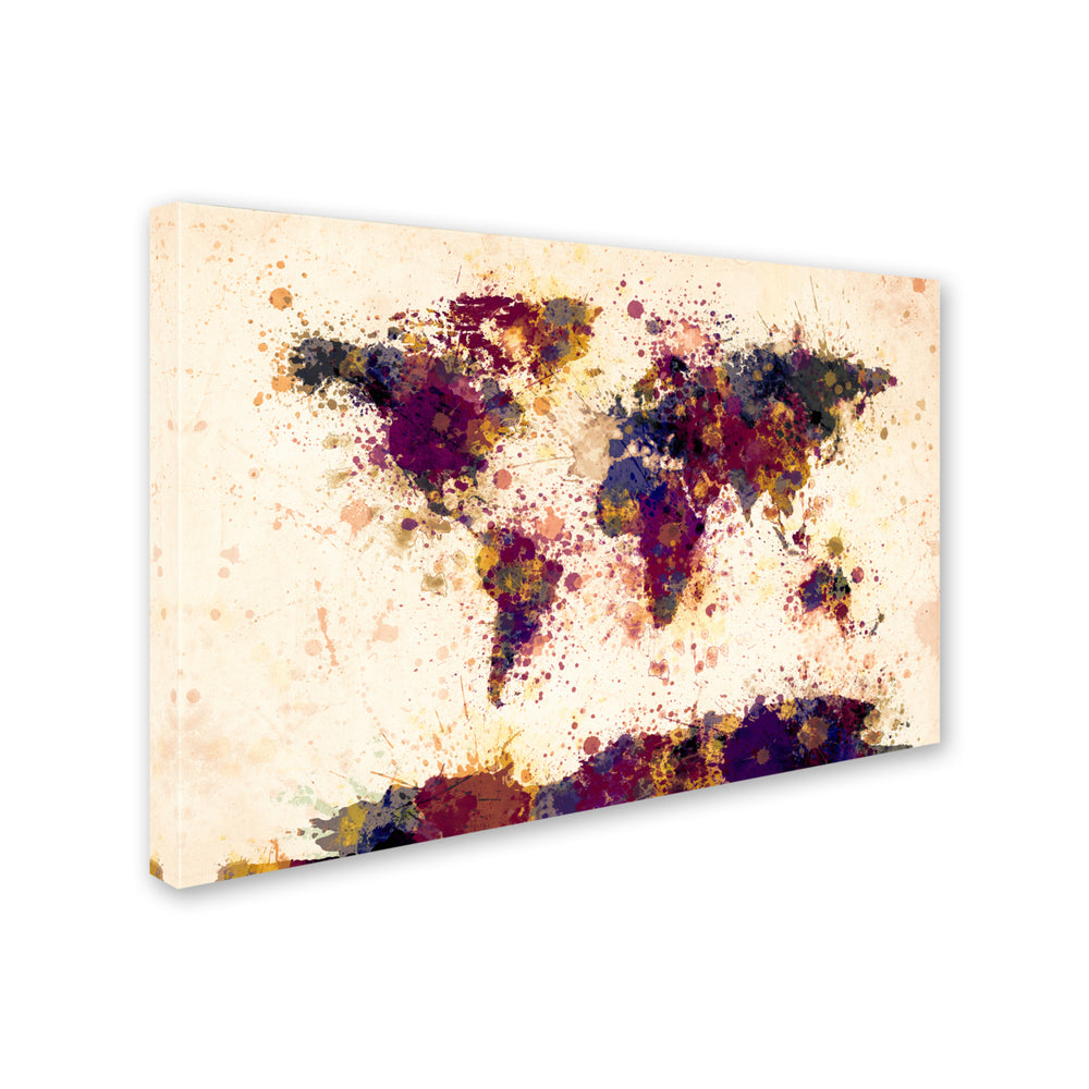 Michael Tompsett World Map Paint Splashes 2 Canvas Art 16 x 24 Image 2