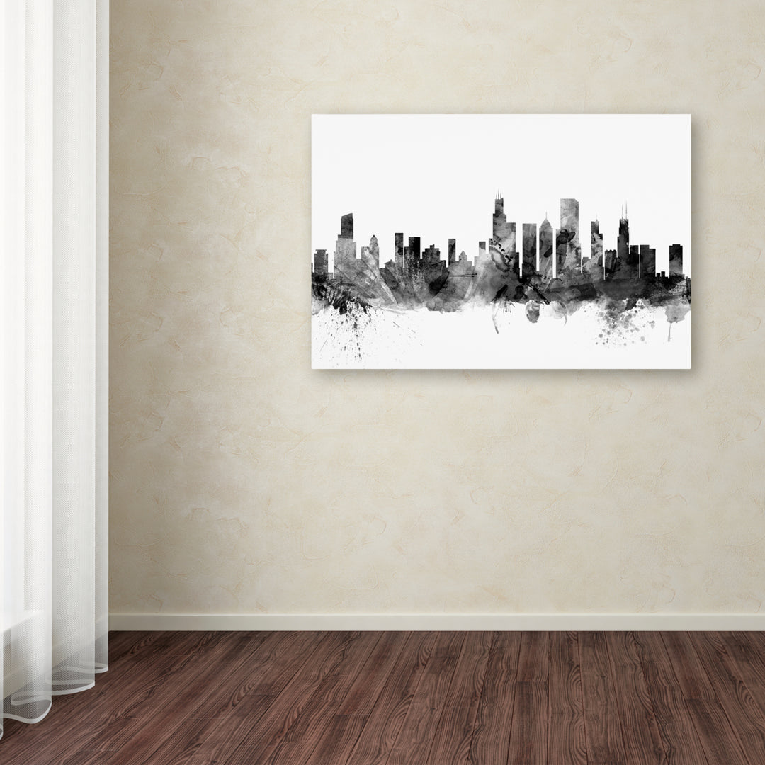 Michael Tompsett Chicago Illinois Skyline BandW Canvas Art 16 x 24 Image 3