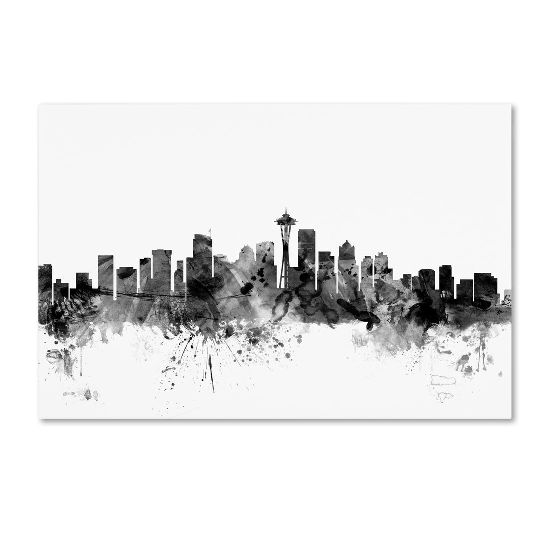 Michael Tompsett Seattle Washington Skyline BandW Canvas Art 16 x 24 Image 1