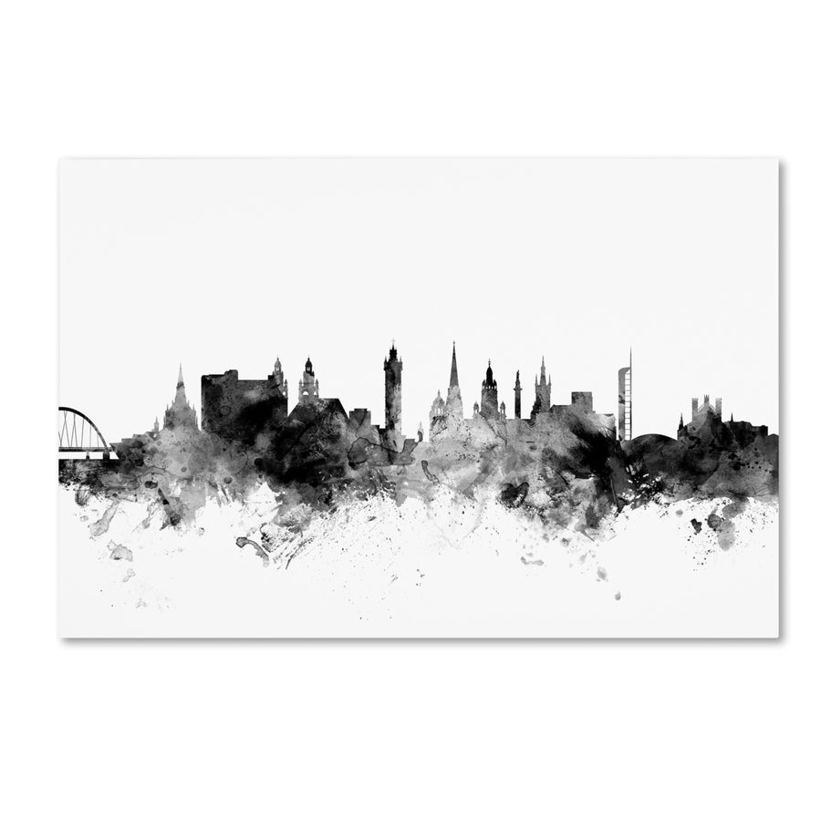 Michael Tompsett Glasgow Scotland Skyline BandW Canvas Art 16 x 24 Image 1