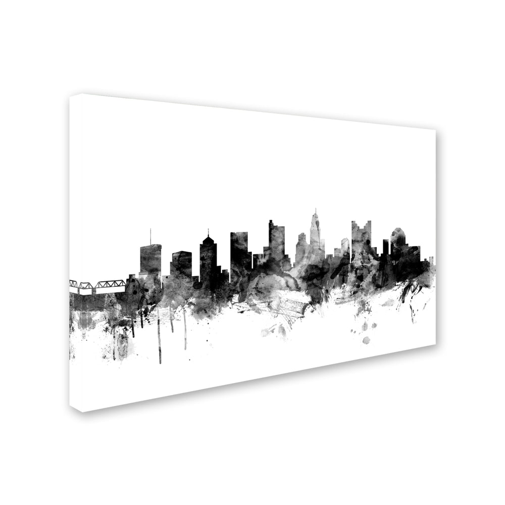 Michael Tompsett Columbus Ohio Skyline BandW Canvas Art 16 x 24 Image 2