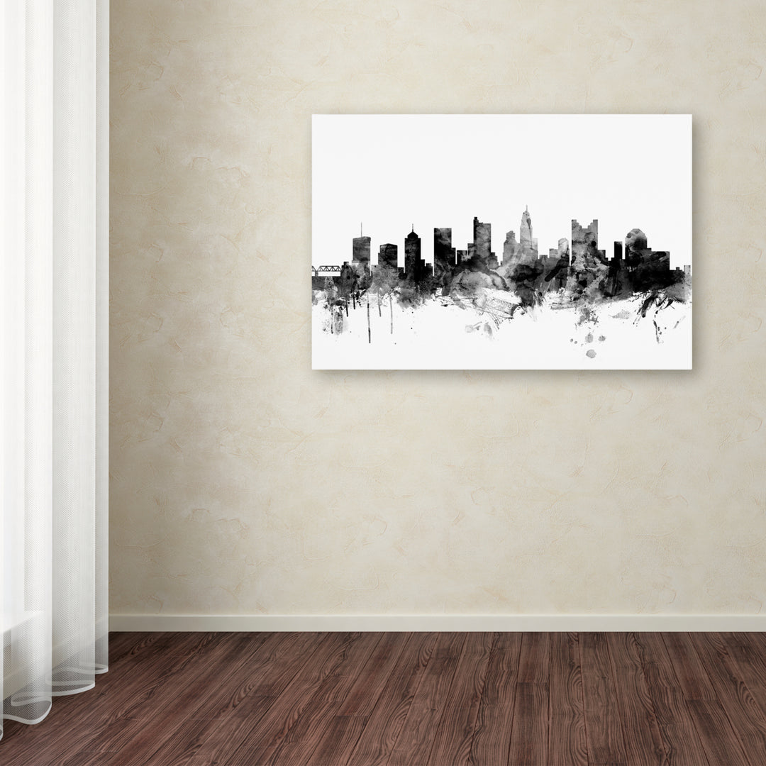 Michael Tompsett Columbus Ohio Skyline BandW Canvas Art 16 x 24 Image 3