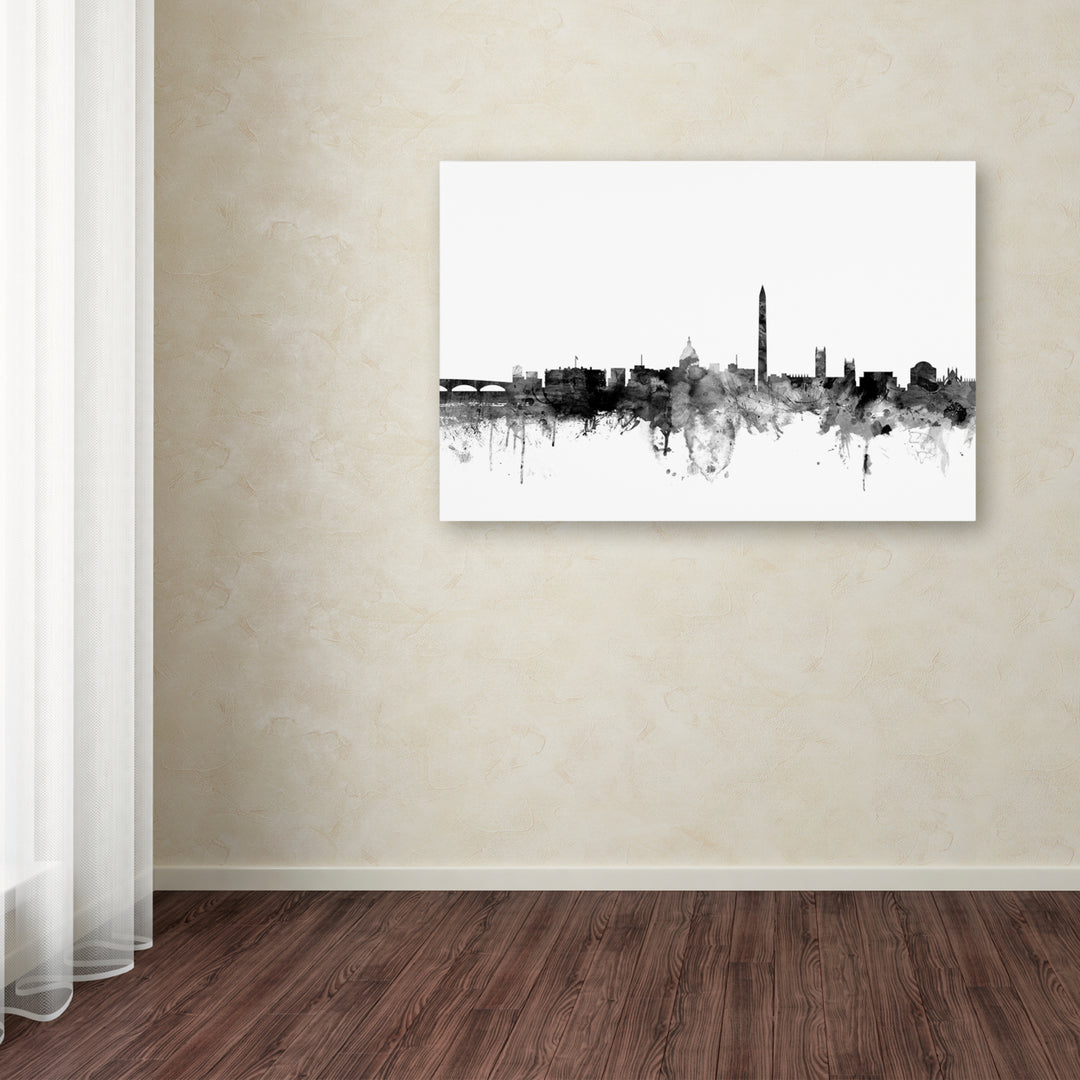 Michael Tompsett Washington DC Skyline BandW Canvas Art 16 x 24 Image 3